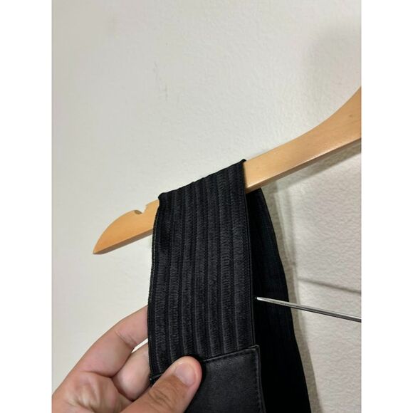 Styleworks Dress Women's Size 14 Black Leather Vintage Goth Grunge Dress Strappy - Picture 4 of 6